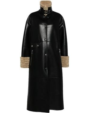 Nanushka Mantel Mit Faux Shearling - Schwarz