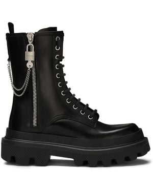 Dolce & Gabbana チェーントリム アンクルブーツ - ブラック