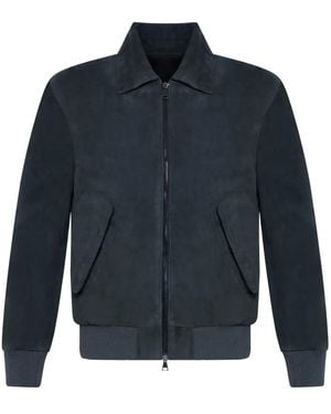 Franzese Collection Suede Zip Jacket - Blue