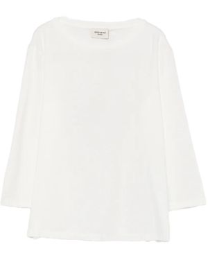 Weekend by Maxmara Boat-Neck Three-Quarter-Sleeve Top - White