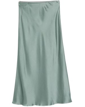 Malo Satin Midi Skirt - Green