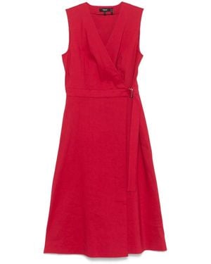 Theory A-Line Midi Dress - Red
