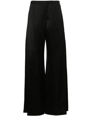Ralph Lauren Satin Wide-Leg Trousers - Black