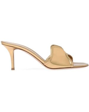 Gianvito Rossi Lucrezia 70mm メタリック ミュール - ナチュラル