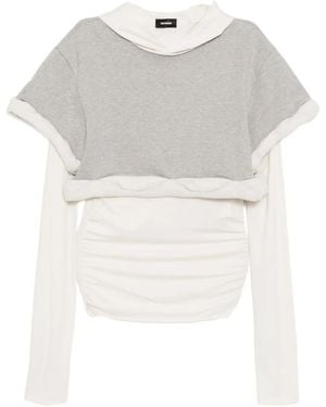 we11done Rolled-Up Hoodie - White