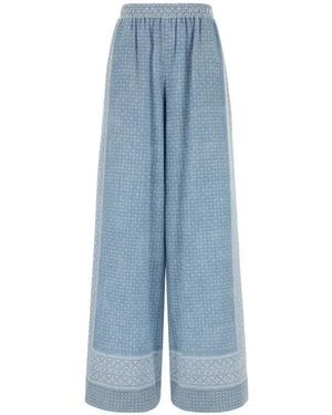 Ermanno Scervino Printed Palazzo Pants - Blue
