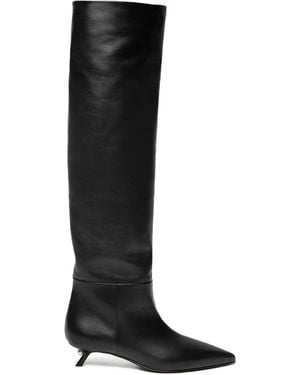 ALEVI 35Mm Debby Pearl-Heel Pointed-Toe Boots - Black