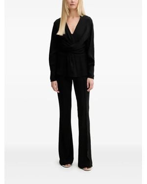 BOSS Twist-Front Blouse - Black