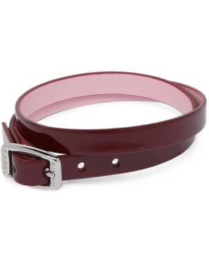 CAREL PARIS Bracelet En Cuir Verni À Tours Multiples - Purple