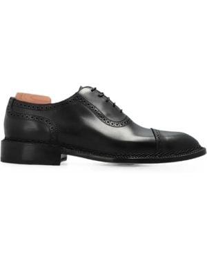 Kiton Brogue-Detail Lace-Up Oxford Shoes - Black