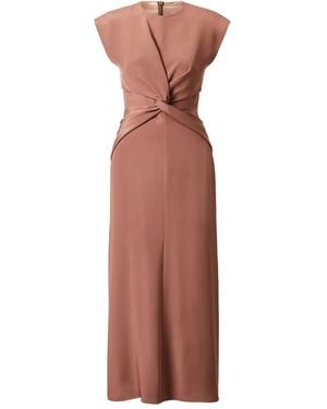 TOVE Draped Midi Dress - Brown