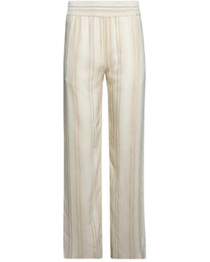 Victoria Beckham Striped Elastic-Waist Trousers - White