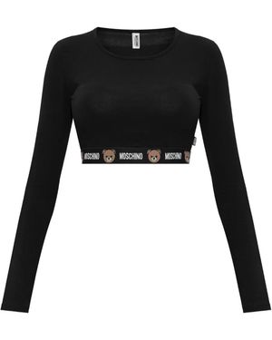 Moschino Haut Imprimé À Manches Longues - Noir