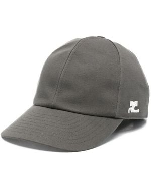 Courreges Ac Cotton Baseball Cap - Grey