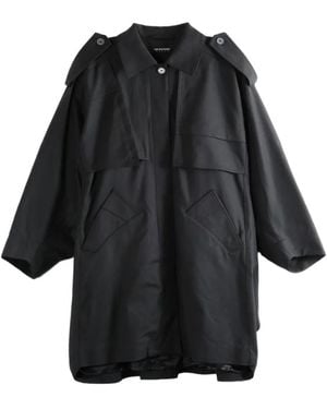 Kiko Kostadinov Epaulette-Detail Panelled Coat - Black