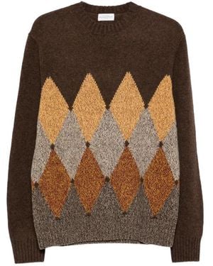 Ballantyne Argyle-Pattern Sweater - Brown