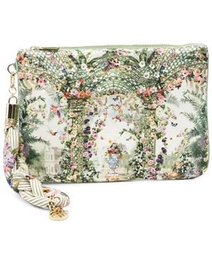 CAMILLA Scarf Floral-Print Silk-Scarf Clutch Bag - Metallic
