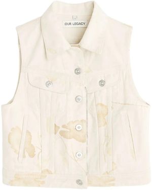 Our Legacy Zip-Up Denim Vest - Natural