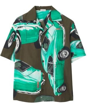Burberry Car-Print Shirt - Green