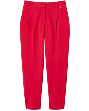 Twinset Broek Met Split En Toelopende Pijpen - Rood