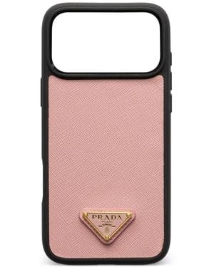 Prada Leather Iphone 17 Pro Case - Pink