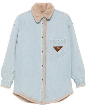 Ava Adore Faux-Fur Trim Denim Jacket - Blue