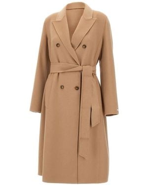 Marella Double-Breasted Coat - Natural