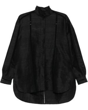 DIOTIMA Lace-trimmed High-neck Shirt - ブラック