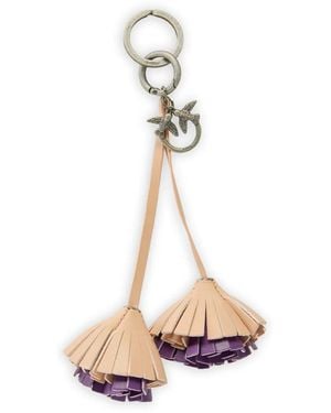 Pinko Tassel Charm Keyring - White
