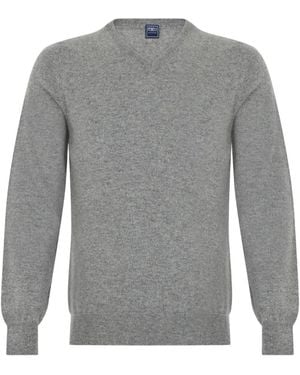 Fedeli Jersey De Cachemira Con Cuello En V - Gris