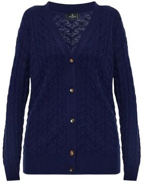 Etro Cárdigan De Lana - Azul
