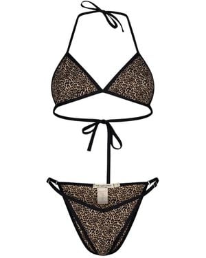 Paramidonna Bikini Lilia Con Estampado De Leopardo - Blanco