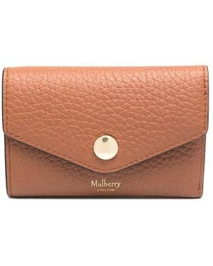 Mulberry Grained-Effect Folded Wallet - Pink