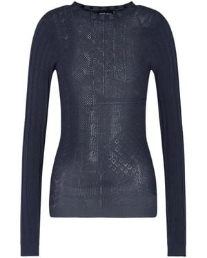 Giorgio Armani Langärmeliger Pullover - Blau