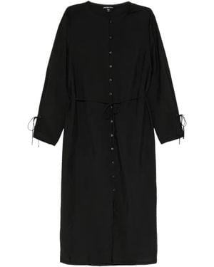 James Perse Tie-Fastening Button-Up Shirt Dress - Black
