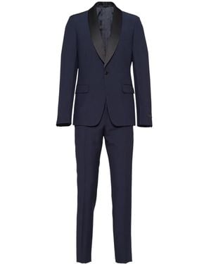 Prada Single-Breasted Wool-Mohair Tuxedo - Blue