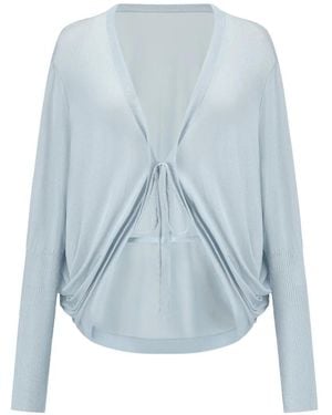 Oude Waag Tie-Fastening Draped Cardigan - Blue
