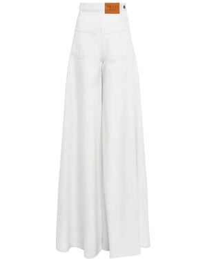 A.W.A.K.E. MODE Logo-Patch Wide-Leg Jeans - White