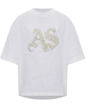 AllSaints Icon Amelie Faux-Pearl Embellished T-Shirt - White