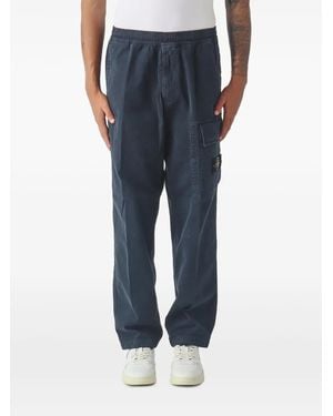 Stone Island Logo-Patch Cargo Trousers - Blue