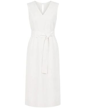 Calvin Klein Vestido Con Cinturón - Blanco