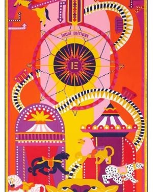 Inoui Edition Rollercoster Screen-Printed Scarf - Pink