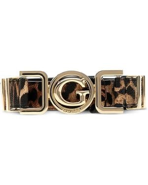 Guess Cirene Leopard-Print Belt - White