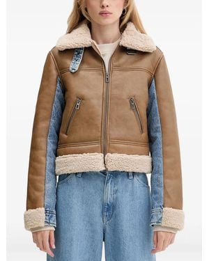 Desigual Faux-Shearling-Trim Jacket - Blue