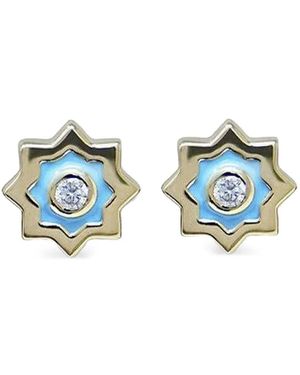 Anzie 14K Marrakesh Diamond Stud Earrings - Blue