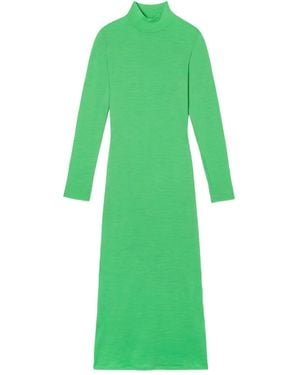 Sunnei High-Neck Long-Sleeves Midi Dress - Green