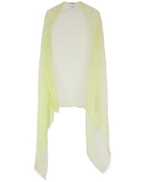 Issey Miyake Feather Ramie Pleats Stole Scarf - White