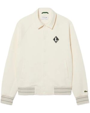 Lacoste Veste Bomber À Détail De Logo - White