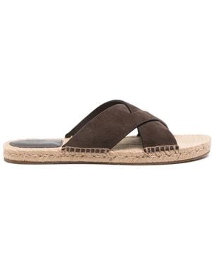 ZEGNA Slip-On Suede Espadrilles - Brown