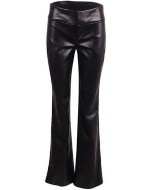Alice + Olivia Olivia Faux-Leather Flared Pants - Black